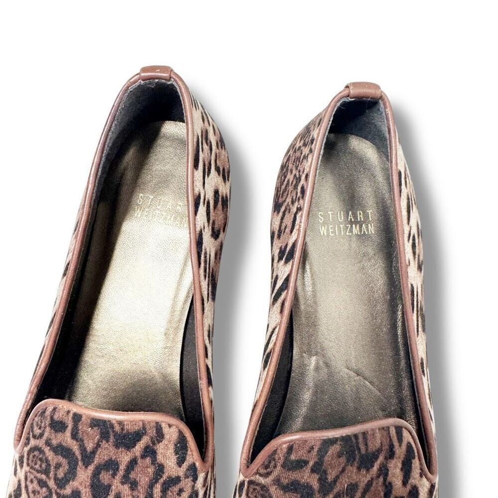 Stuart Weitzman Leopard Print Fabric Leather Trim… - image 5